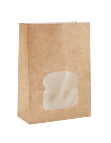 Sacs sandwich kraft recyclables noirs avec fenêtre Colpac (lot de 250)