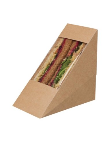 Boîtes sandwich kraft compostables avec fenêtre acétate Colpac Zest (lot de 500)