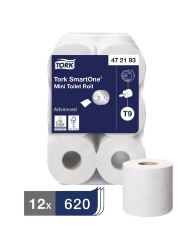 Mini rouleaux de papier toilette Smart One Tork (Lot de 12)