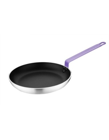 Poêle aluminium antiadhésive Teflon Platinum Plus Hygiplas avec manche violet 280mm