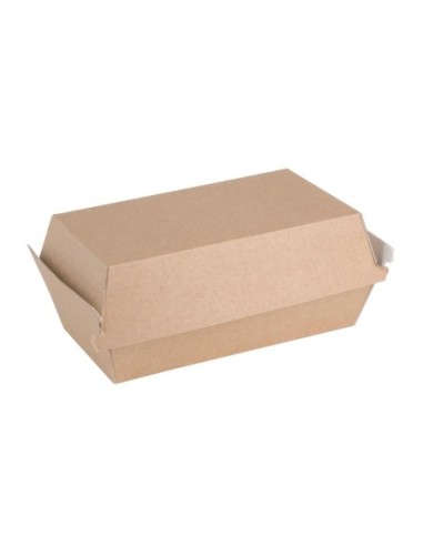 Petites boîtes kraft avec couvercle à charnière compostables Fiesta Compostable 172mm (lot de 200)