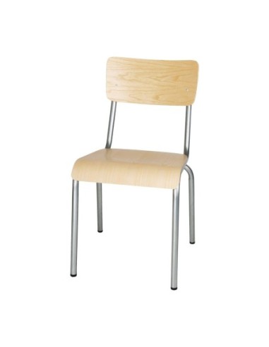 Chaises avec assise et dossier en bois Bolero Cantina galvanisées (lot de 4)