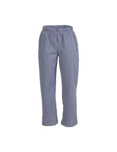 Pantalon de cuisine mixte Whites Vegas petits carreaux bleus et blancs L