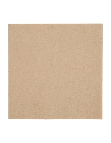 Serviettes cocktail recyclées 2 plis pliage 1/4 Fiesta Recyclable 240mm kraft (lot de 4000)