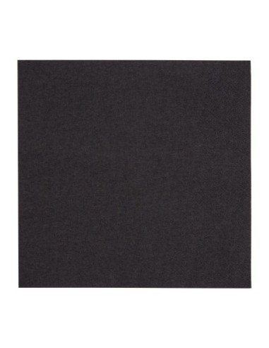 Serviettes snacking 2 plis pliage 1/4 Fiesta Recyclable 330mm noires (lot de 2000)