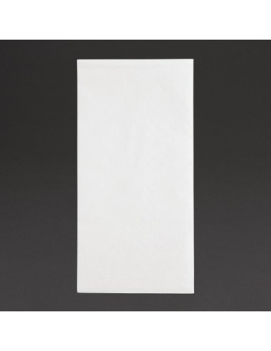 Serviettes dîner 2 plis format 1/8 Fiesta Recyclable 400mm blanches (lot de 2000)