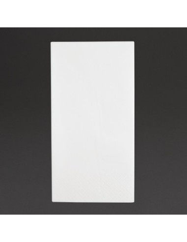 Serviettes dîner 3 plis format 1/8 Fiesta Recyclable 400mm blanches (lot de 1000)