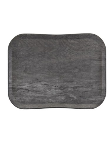 Plateau polyester Century aspect naturel bois Cambro chêne gris 330 x 430mm