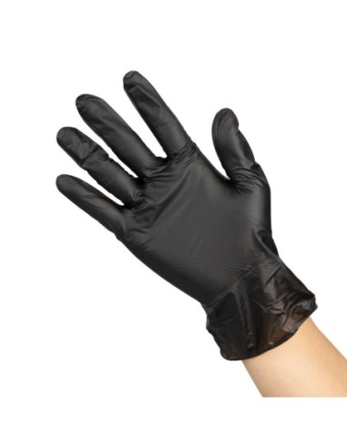 Gants vinyle non poudrés Hygiplas noirs L (lot de 100)