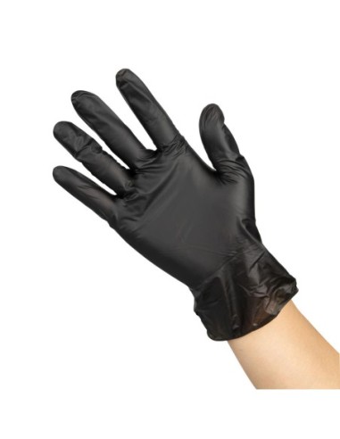 Gants vinyle non poudrés Hygiplas noirs S (lot de 100)