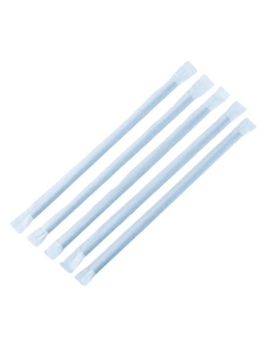 Pailles flexibles compostables en papier emballées individuellement Fiesta Compostable noires (lot de 250)