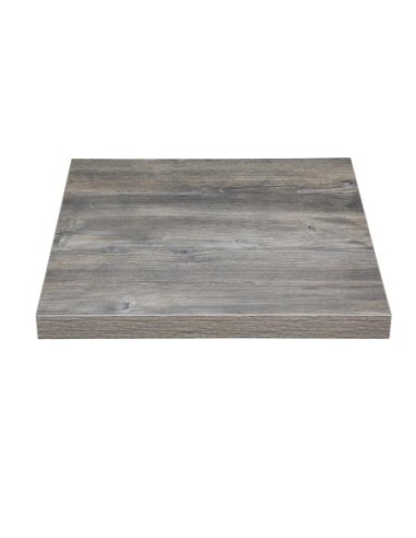 Plateau de table carré pré-percé en mélamine Bolero gris 700 mm