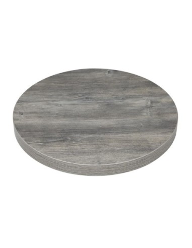 Plateau de table rond pré-percé en mélamine Bolero gris 600 mm