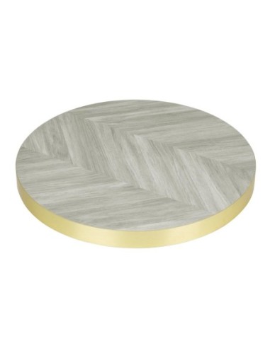 Plateau de table rond pré-percé Bolero Chevron 600mm