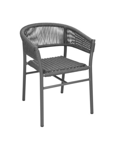 Fauteuils en corde grise tressée Bolero Florence (lot de 2)