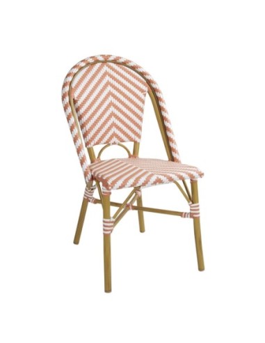 Chaises style parisien en rotin Bolero corail (lot de 2)