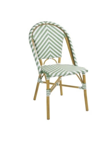 Chaises style parisien en rotin Bolero vert clair (lot de 2)