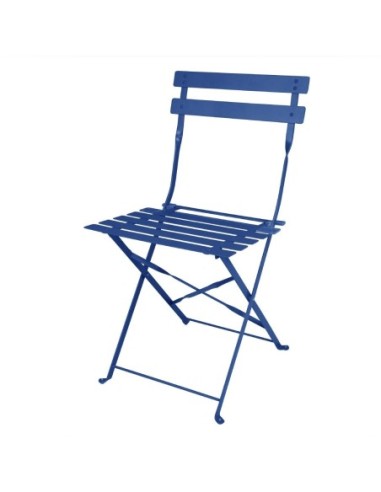 Chaises de terrasse pliantes Bolero Perth bleu marine foncé (lot de 2)