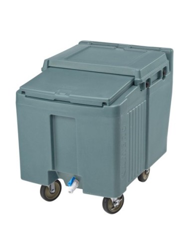 Chariot à glace Cambro ICS125L avec couvercle coulissant bleu ardoise