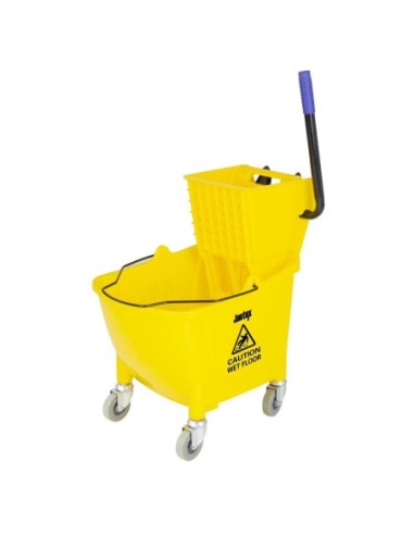 Seau essoreur avec pédale de vidange Jantex 30L jaune