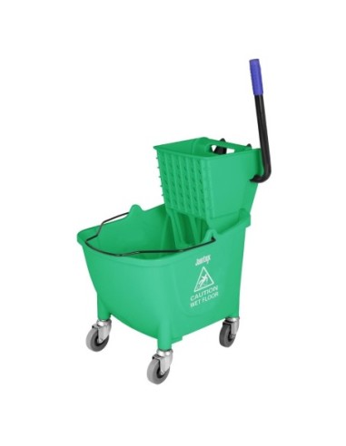 Seau essoreur avec pédale de vidange Jantex 30L vert