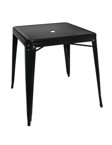 Table carrée en acier noir Bolero Bistro 668mm