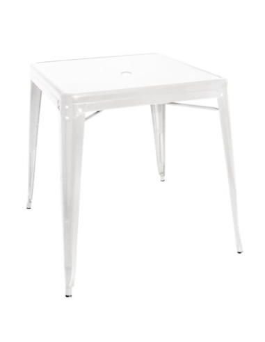 Table carrée en acier blanc Bolero Bistro 668mm