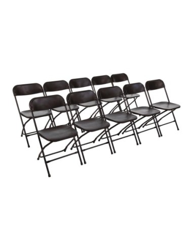 Chaises pliantes Bolero noires (Lot de 10)