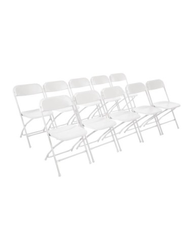 Chaises pliantes Bolero blanches (Lot de 10)