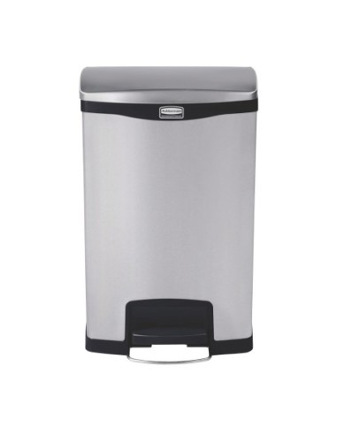 Poubelle à pédale frontale inox Rubbermaid Slim Jim 50L