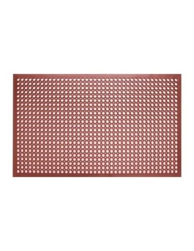 Tapis en caoutchouc antidérapant et antifatigue Jantex rouge 1500 x 900mm