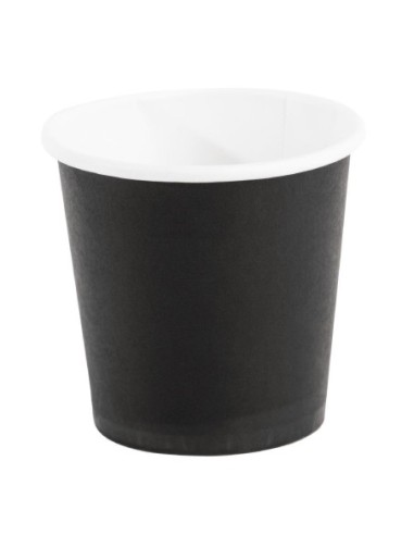 Gobelets jetables à café espresso Fiesta Recyclable noirs 120ml x1000