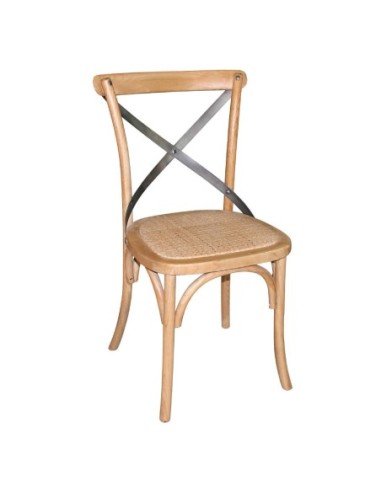 Chaises en bois patiné avec dossier croisé Bolero naturel (Lot de 2)