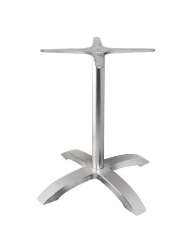 Pied de table 4 branches Bolero aluminium brossé