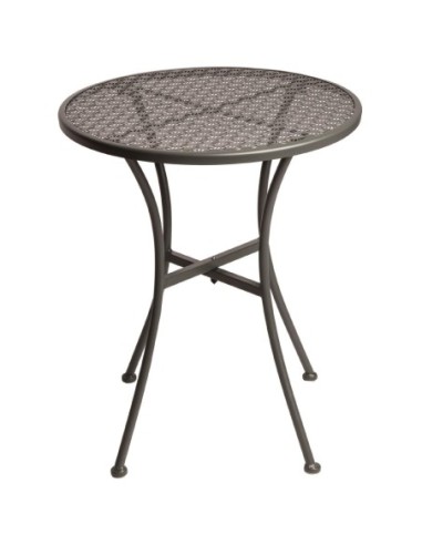 Table bistro ronde en acier ajouré Bolero grise 600mm