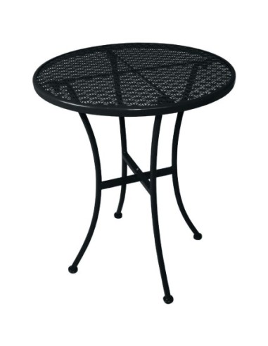 Table bistro ronde en acier ajouré Bolero noire 600mm