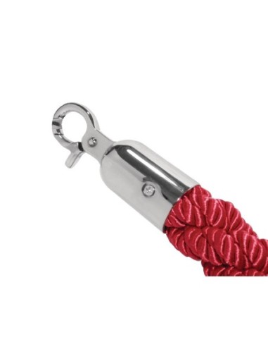 Cordon d accueil torsadé rouge et inox Bolero 2,5m