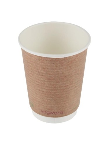 Gobelets boissons chaudes double paroi compostables Vegware 340ml (lot de 500)