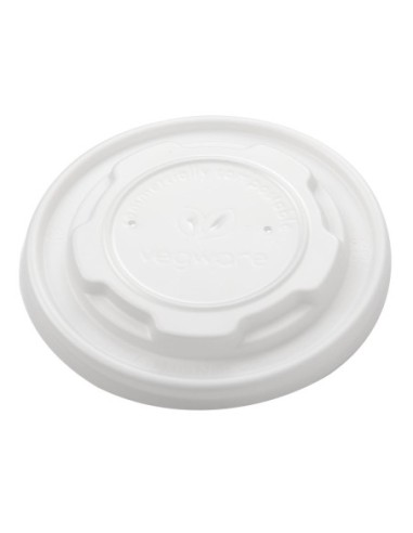 Couvercles plats compostables en CPLA Vegware 230 ml (x1000)