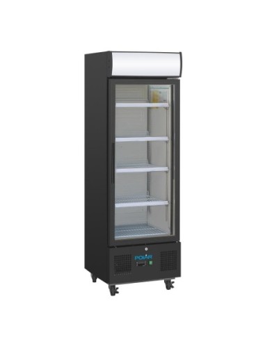 Vitrine réfrigérée positive avec caisson lumineux Polar Série G 218L noire