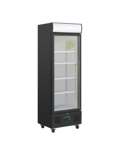 Vitrine réfrigérée positive avec caisson lumineux Polar Série G 368L noire