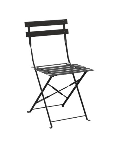 Chaises de terrasse pliantes en acier Bolero noires (Lot de 2)