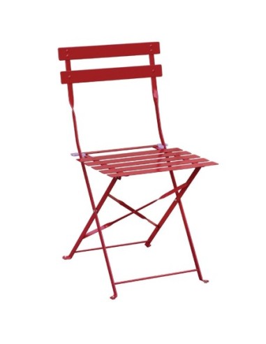 Chaises de terrasse en acier Bolero rouges (Lot de 2)