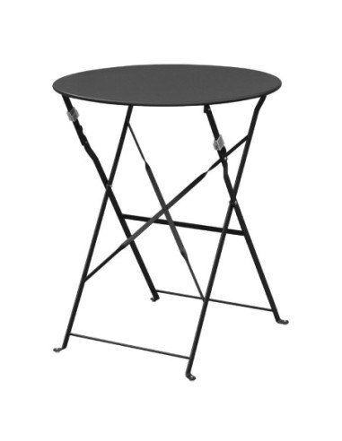 Table de terrasse en acier Bolero noire