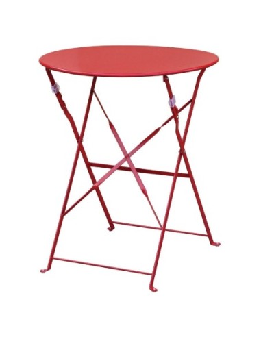 Table de terrasse en acier Bolero rouge