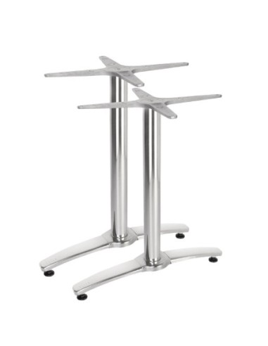 Pied de table double aluminium Bolero (Lot de 2)