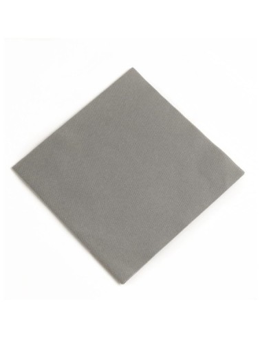 Serviettes déjeuner ouate gris granite compostables Duni 400mm (lot de 750)