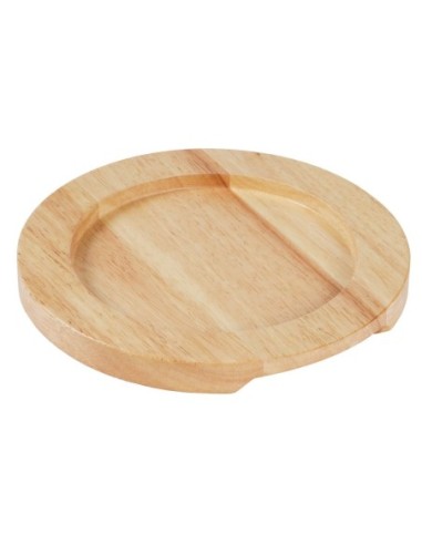 Support en bois clair pour plat rond en fonte avec oreilles GJ554 Olympia