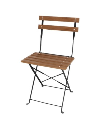 Chaises bistro en imitation bois Bolero (Lot de 2)