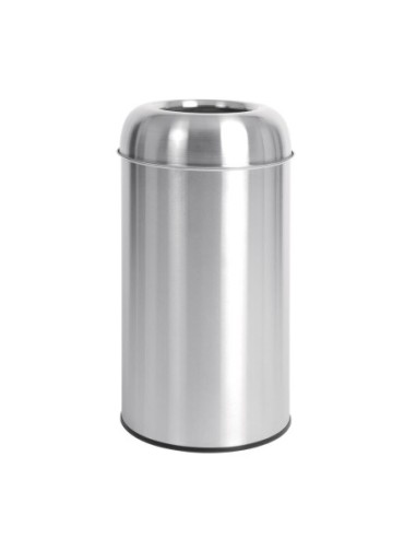 Poubelle dome inox ouverte Bolero 40L